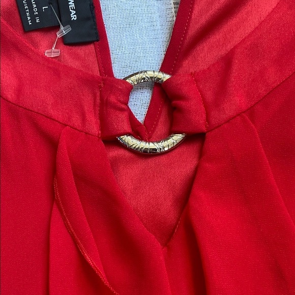 B Wear Y2K “Going Out” Red Ruffle Sleeveless Blouse. - Picture 5 of 13